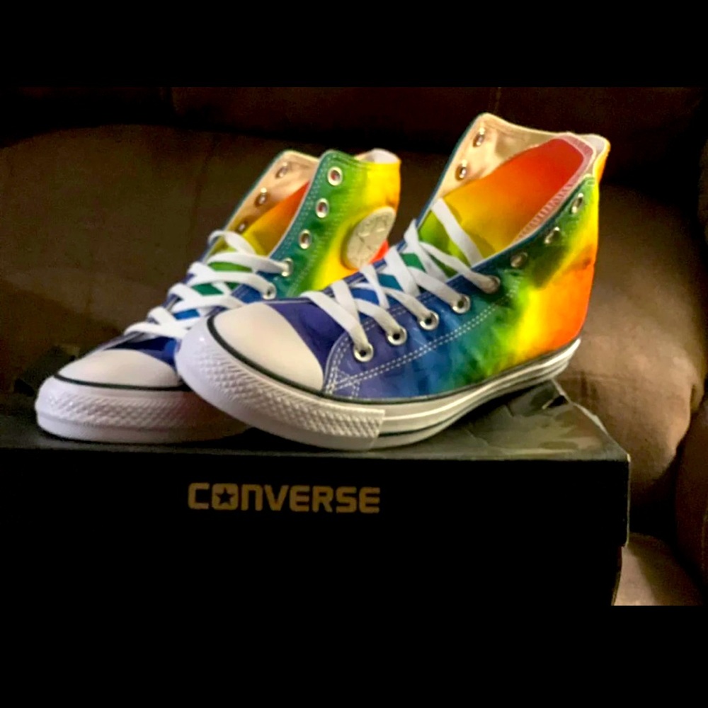 Converse Chuck Taylor pride high tops.